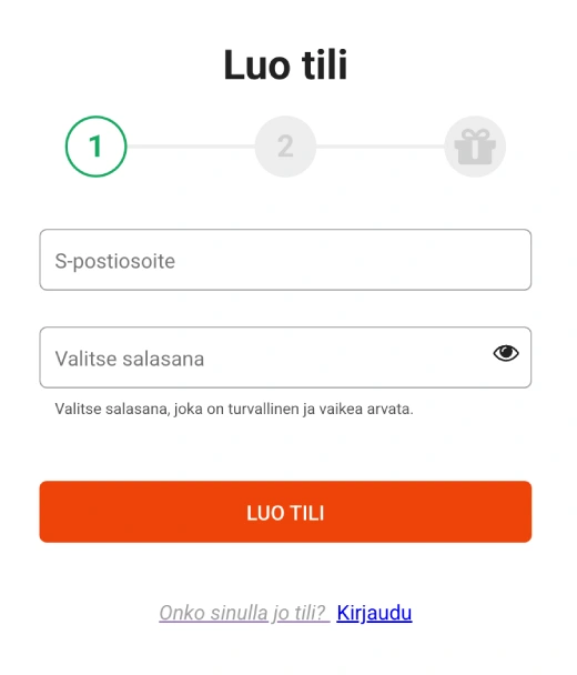 Rekisteröityminen Leo Vegas